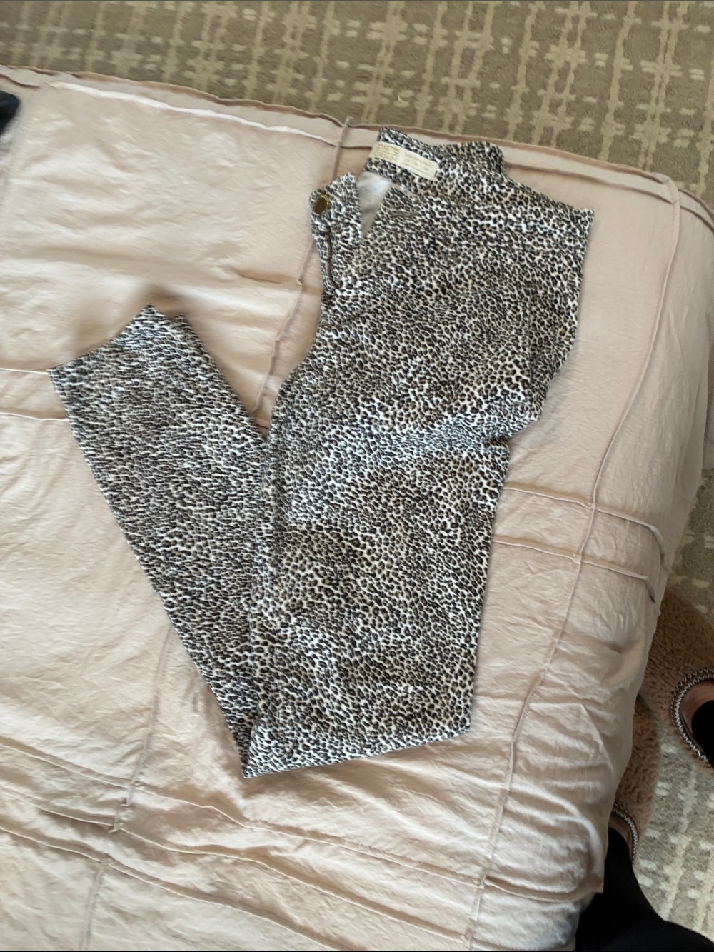 Zara Skinny Jeans - Black,White,tan Leopard Print